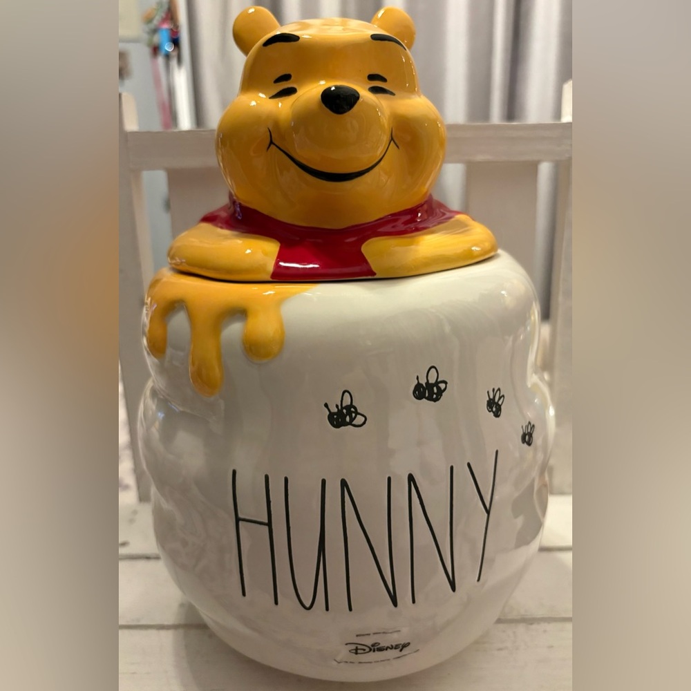 Disney Winnie the Pooh Yellow and Red Hunny Jar